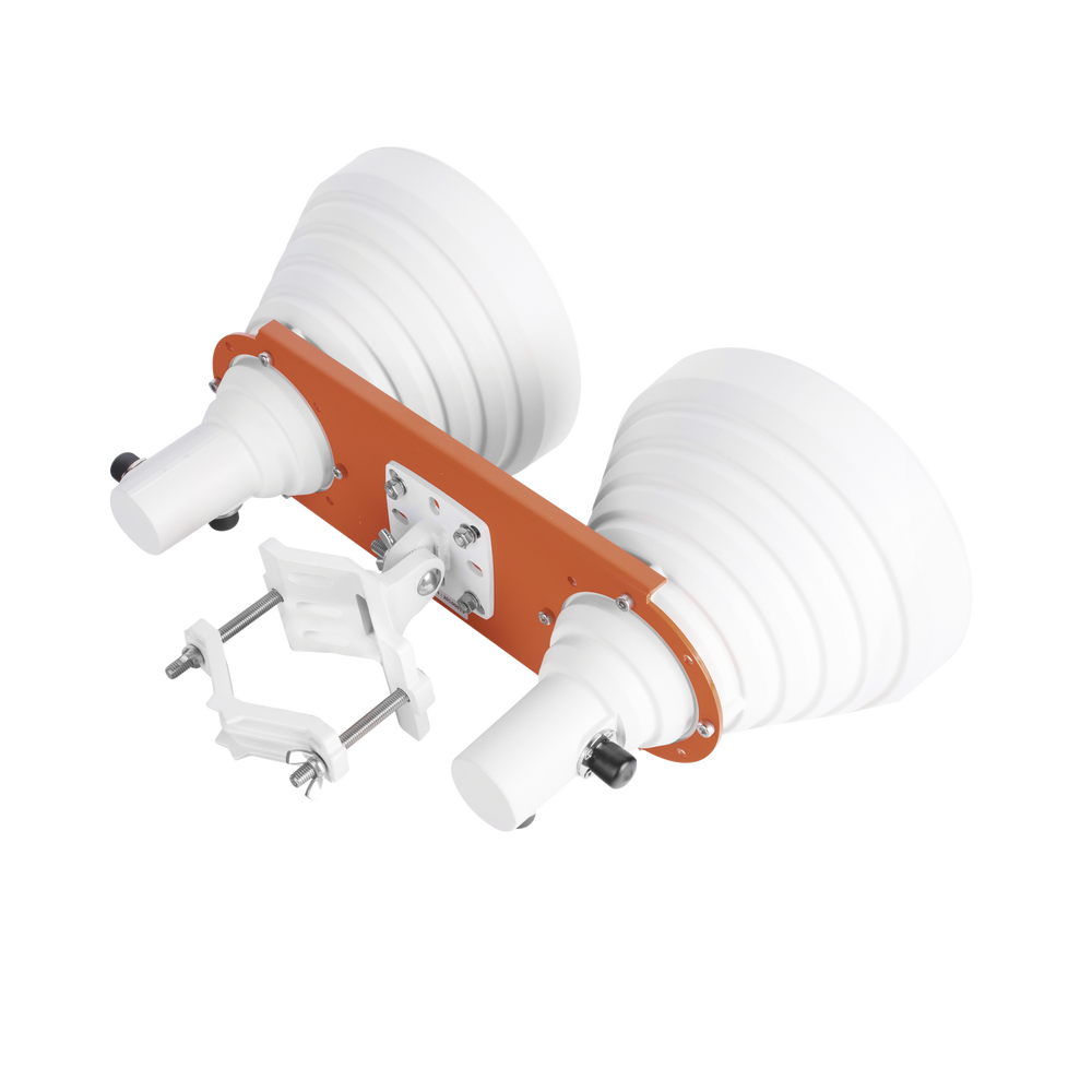 Symmetrical Sector Antenna, dual 30° sector and 19 dBi, Connectivity for high user density, 4.9-6.5 GHz, Stability in high noise environments, N-Female connector, with mounting included