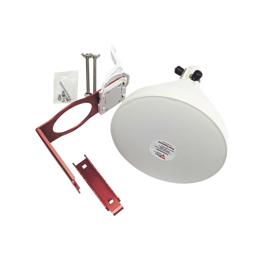 Antena Sectorial Simétrica de 30 °, 19 dBi, 4.9-6.5 GHz, Ideal para ambientes de alto ruido, Tipo de conector N-Hembra, con montaje incluido