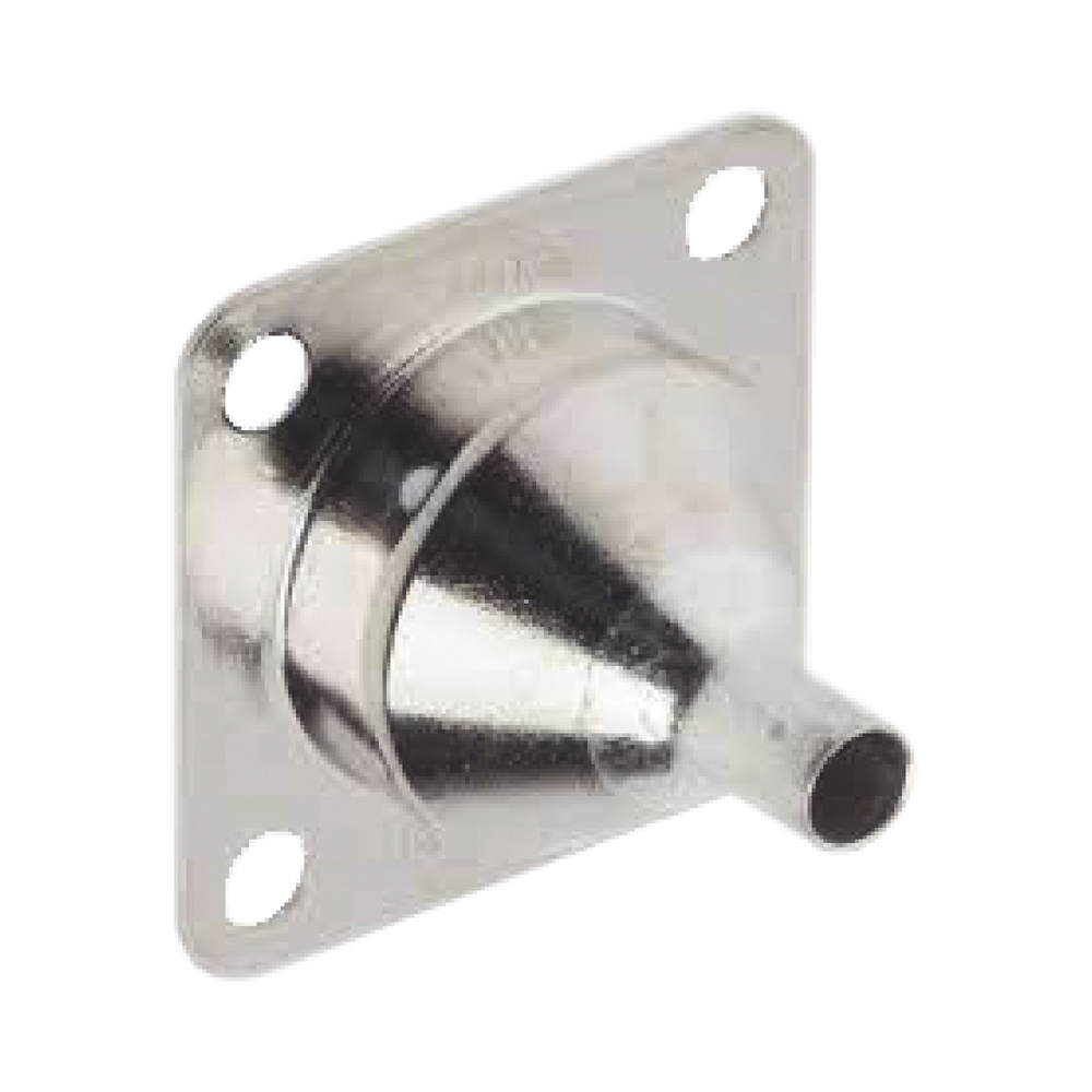 Cable Mounting Hood for 25.4 mm Chassis Connectors, with 4 Holes at 18.25 mm.
