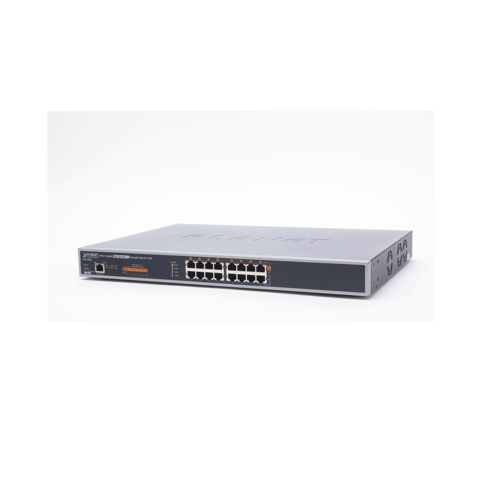 8-Port Gigabit Powered Ultra PoE 802.3af/at HUB Injector with 400W Power