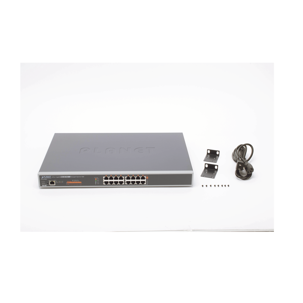 8-Port Gigabit Powered Ultra PoE 802.3af/at HUB Injector with 400W Power