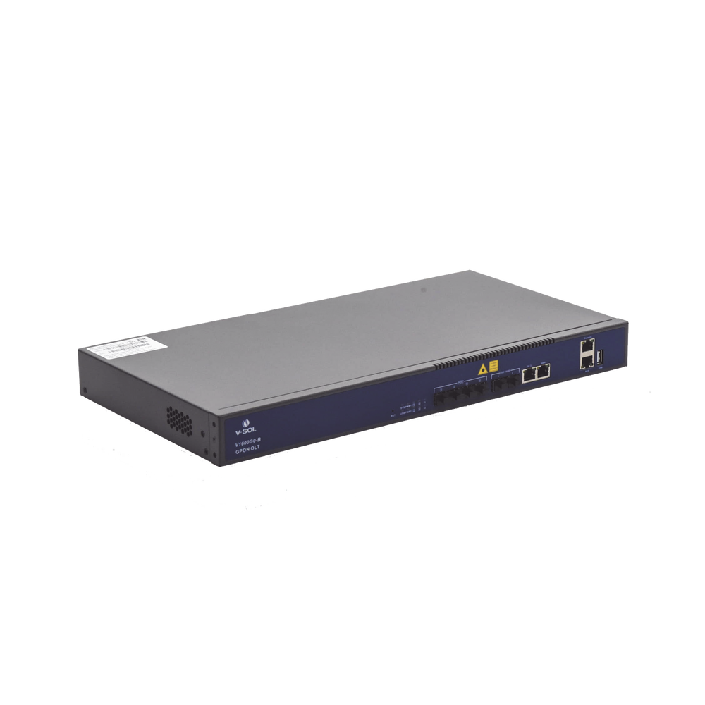 OLT de 4 puertos GPON con 4 puertos Uplink (2 puertos Gigabit Ethernet + 2 puertos Gigabit Ethernet SFP) , hasta 512 ONUS,