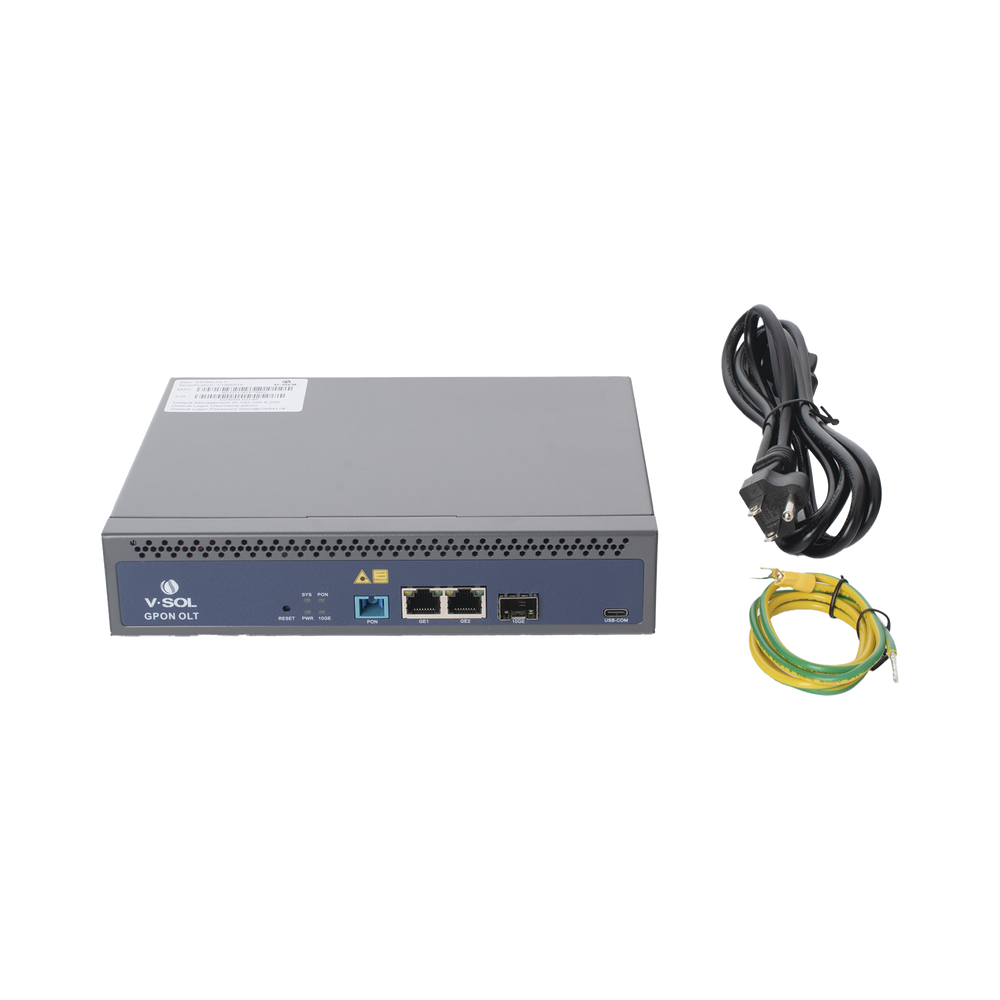 1 GPON port OLT with 3 Uplink ports (2 Gigabit Ethernet ports + 1 SFP/SFP+ port), up to 128 ONUs,