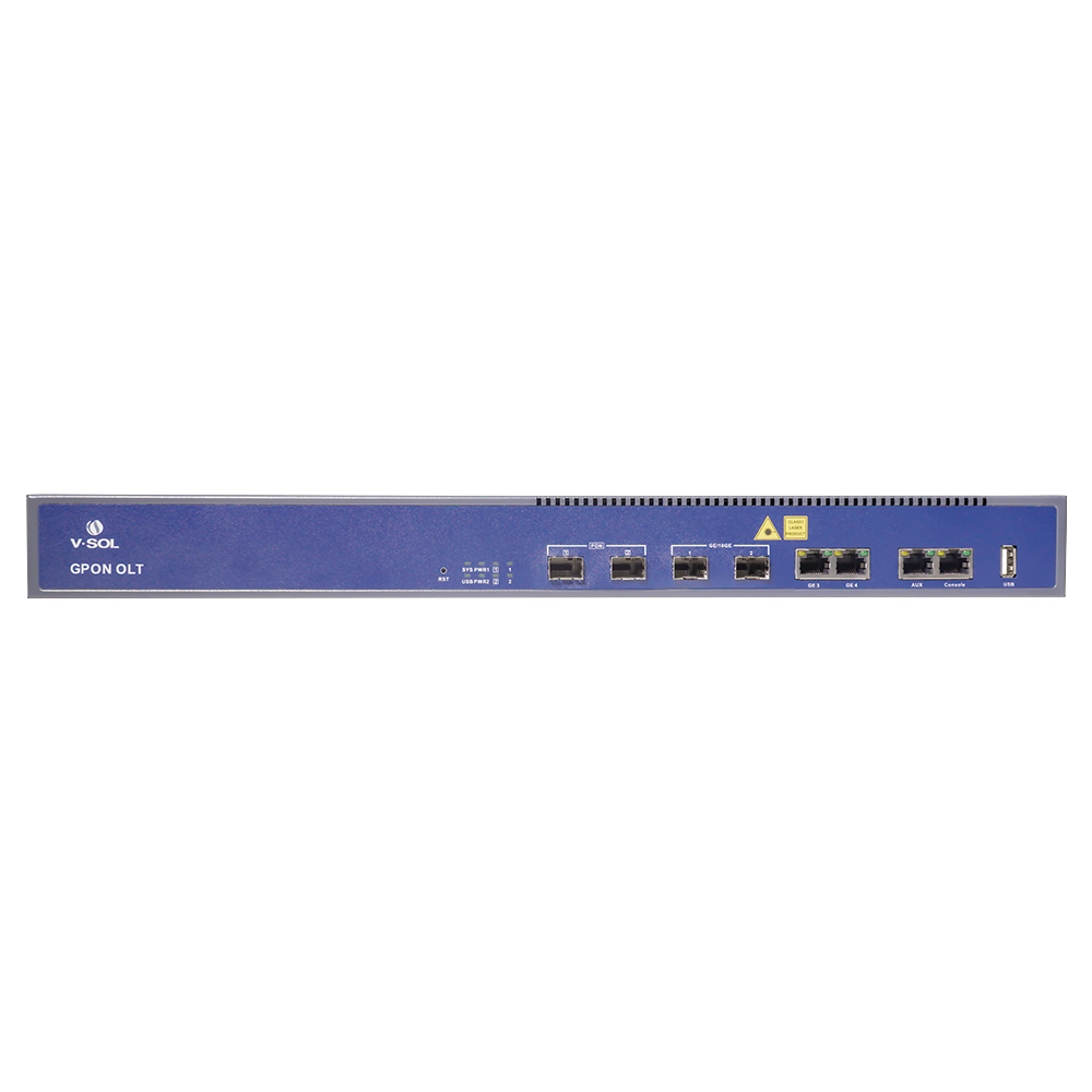 OLT de 2 puertos GPON + 4 puertos Uplink (2 puertos Gigabit Ethernet + 2 puerto SFP/SFP+) , hasta 256 ONUS