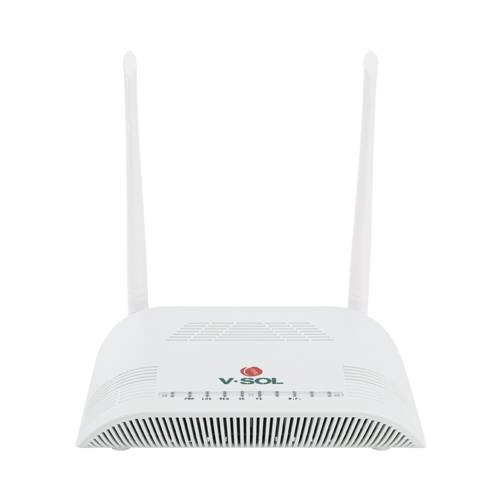 ONU Dual G/EPON con Wi-Fi en 2.4 GHz + 1 puerto LAN Gigabit + 1 puerto LAN Fast Ethernet, hasta 300 Mbps vía inalámbrico