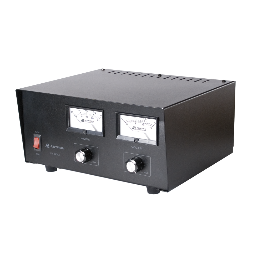 Fuente de poder 13.8Vcd, 35A, lineal, voltaje y corriente variable con medidores