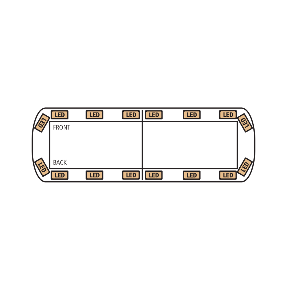 Vantage Ultra Bright Light Bar with 70 Powerful, Next-Generation Red/Blue LEDs and Traffic Control Bar