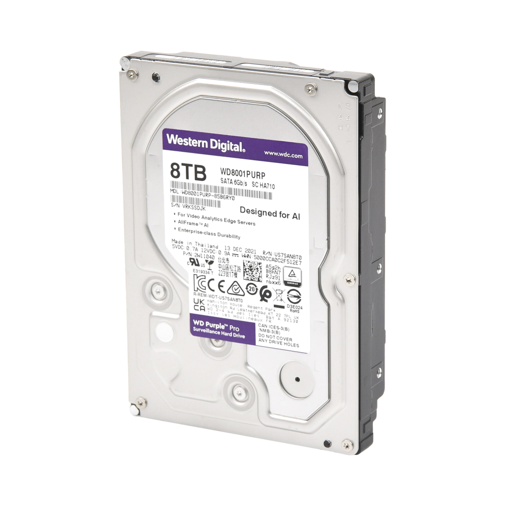 Disco duro WD PRO de 8TB / 7200RPM / Optimizado para soluciones de video inteligente