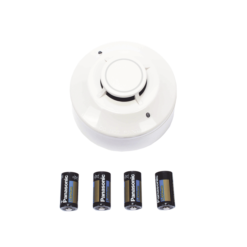 SWIFT Series Wireless Thermovelocimetry Detector, Compatible with Fire-Lite Addressable Panels. Includes Base
