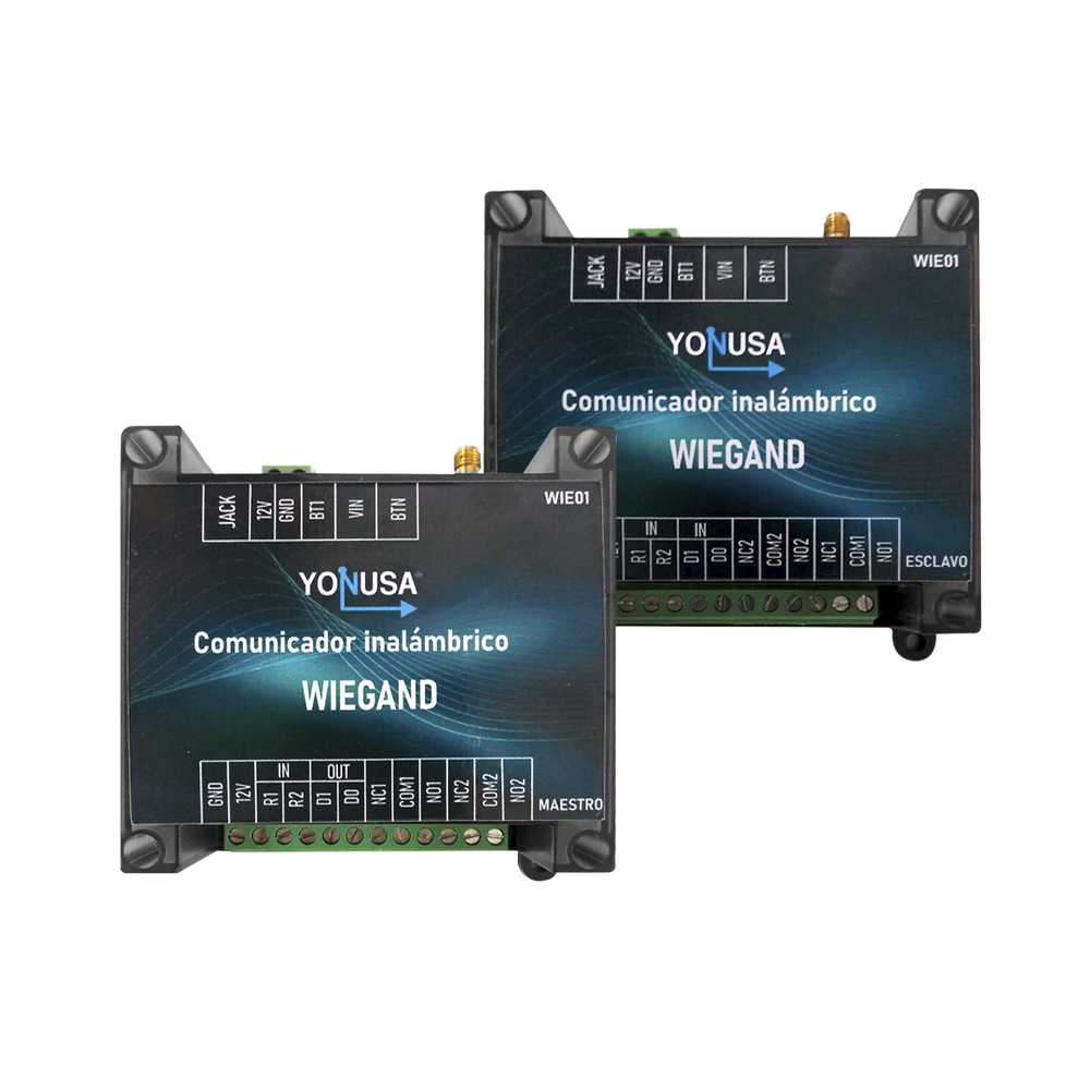 Convertidor de lectora para control de acceso (cableado a inalámbrico) / 1 Wiegand / 2 Relevadores / 2 Entradas / Hasta 3 KM de distancia