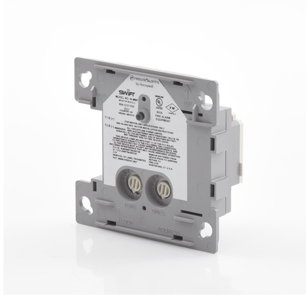 SWIFT Series Wireless Dry Contact Monitoring Module Compatible with Fire-Lite Addressable Panels.