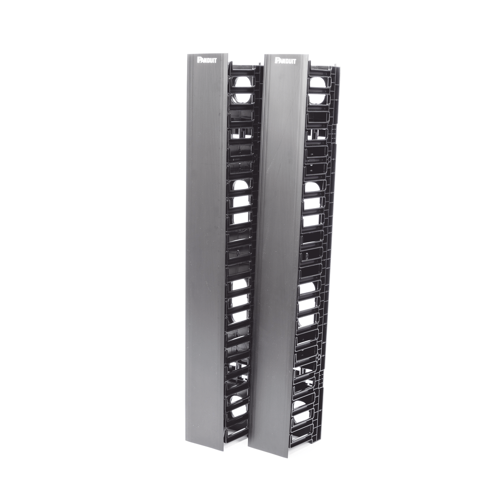 Organizador Vertical Doble NetRunner, para Rack Abierto de 45 Unidades, 4.9in de Ancho, Color Negro