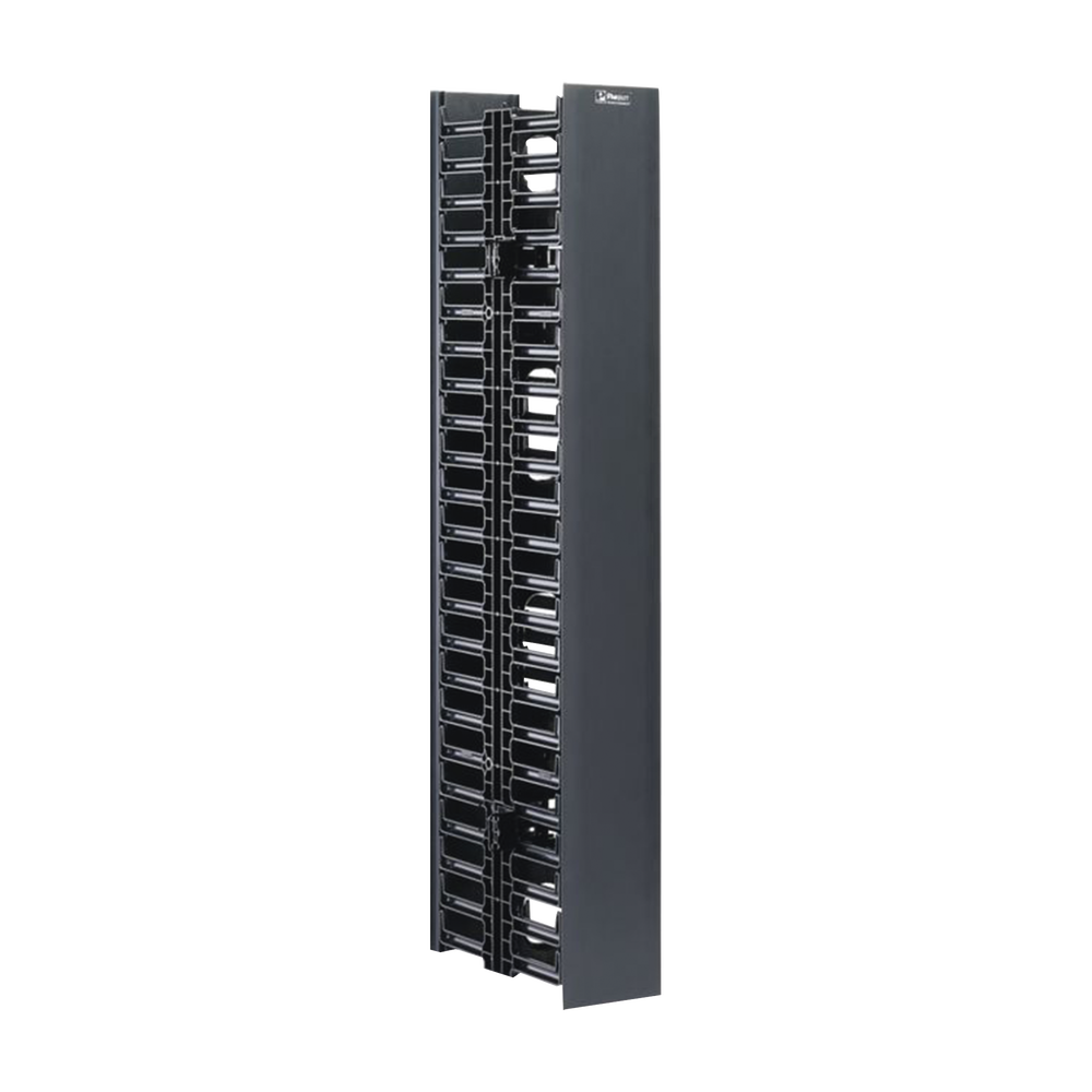 Organizador Vertical Doble NetRunner, para Rack Abierto de 45 Unidades, 4.9in de Ancho, Color Negro