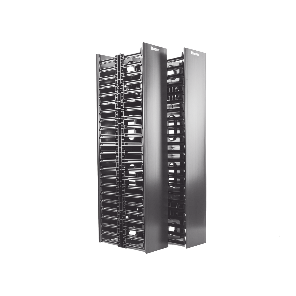Organizador Vertical Doble NetRunner, para Rack Abierto de 45 Unidades, 6.7in de Ancho, Color Negro
