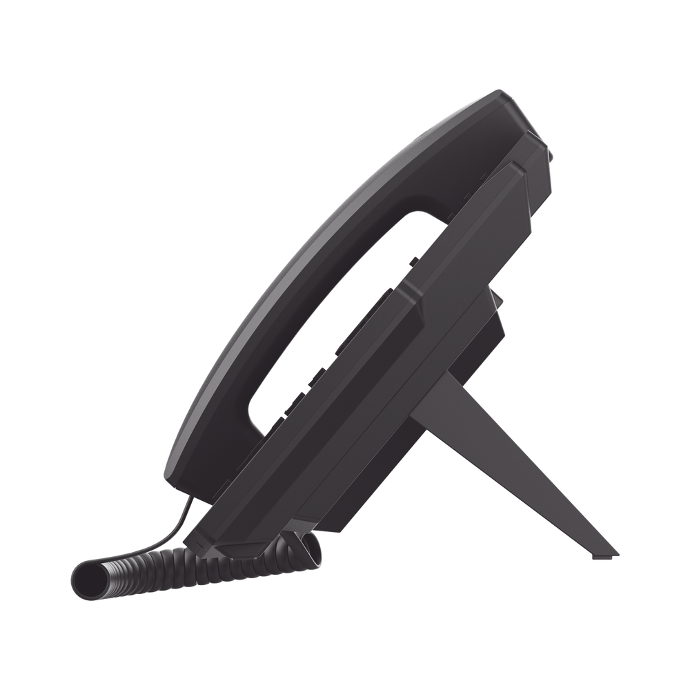Enterprise IP Phone with European Standards, 6 SIP lines with color LCD display, Gigabit ports, IPv6, Opus and 3-way conferencing, PoE/DC