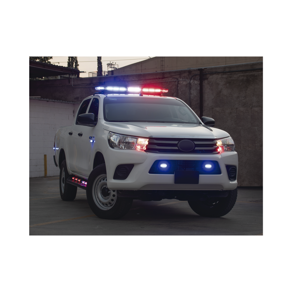 47" red/blue, 88-LED lightbar with amber traffic control, ideal for equipping public safety units