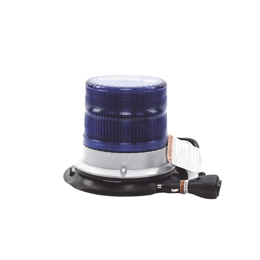 Pulse LED beacon, 12-24VDC, 11 flash patterns, vacuum magnet mount, blue