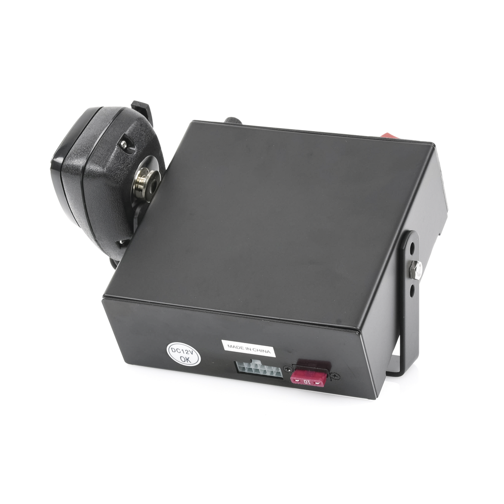 100W Vehicle Siren with 6-Position Rotary Switch, Heavy-Duty Microphone, and Radio Interconnection