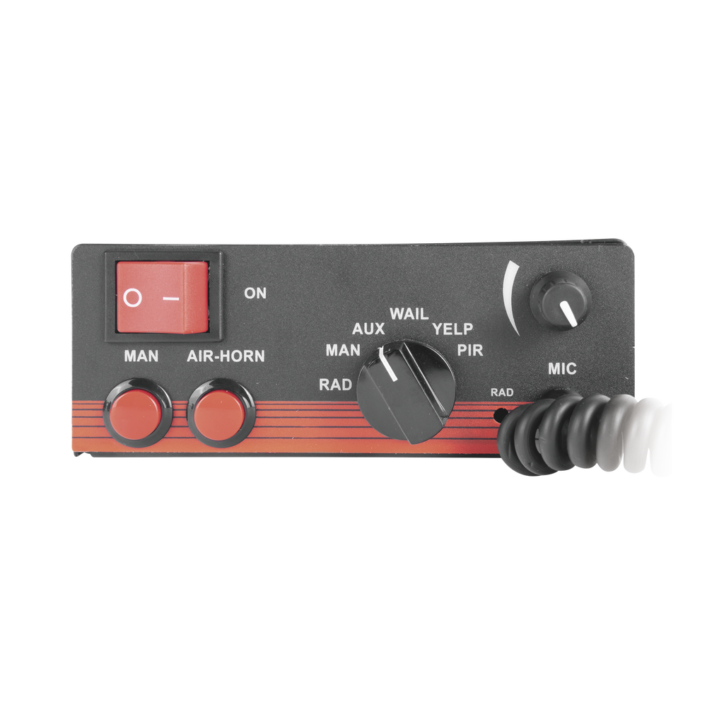 200W Vehicle Siren with 6-Position Rotary Switch, Heavy-Duty Microphone, and Radio Interconnection
