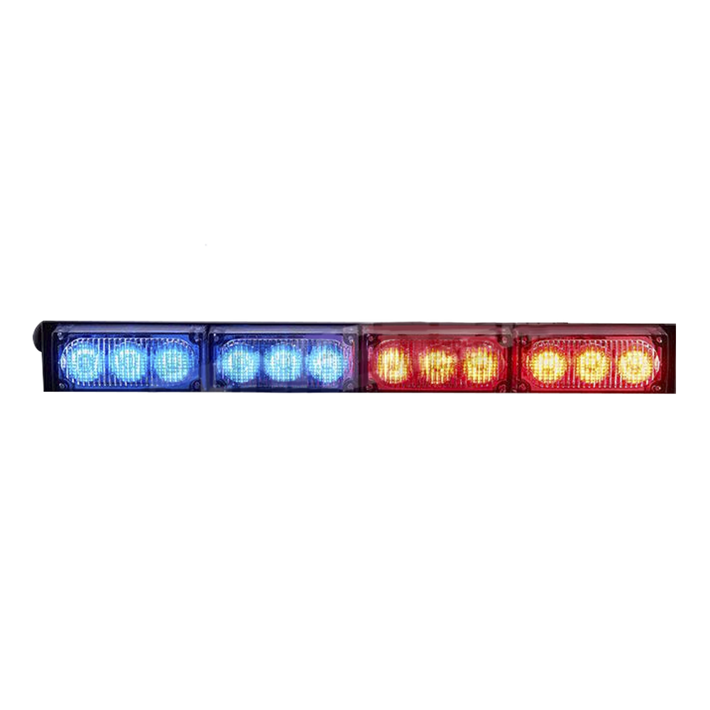 Warning Light Bar with 4 Red/Blue Modules