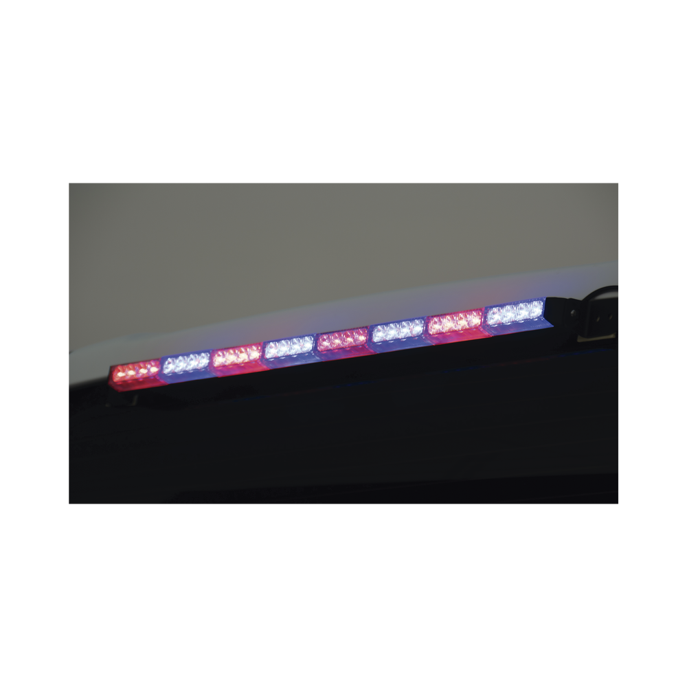 Warning Light Bar with 4 Red/Blue Modules