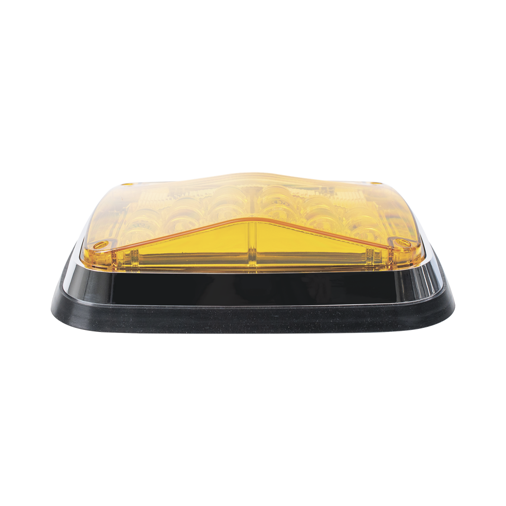 8 x 6" Amber Warning Light with Clear Work Light, Ideal for Ambulances