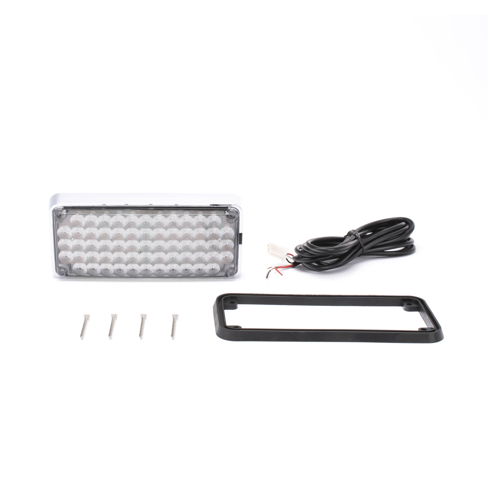 7x3" Warning Light, Bi-Color Red/Clear, Ideal for Ambulances