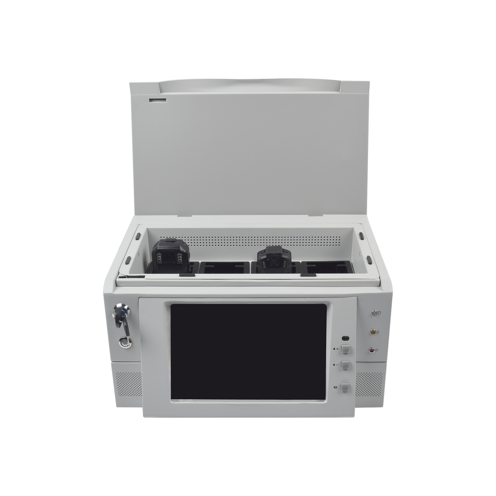 Estación de descarga simultanea para 8 cámaras Body Cam