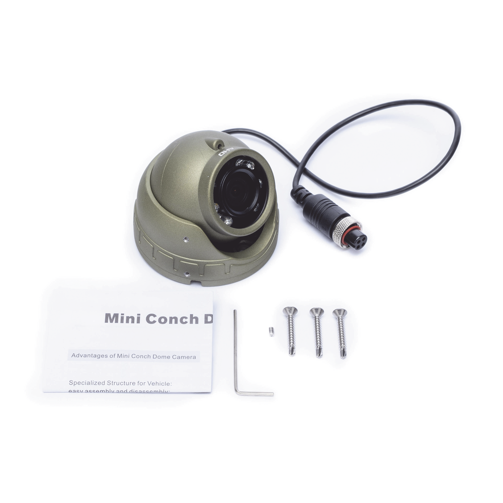 AHD 2 Megapixel Mini Dome Camera / 2.8 mm Lens / 3 m IR / Built-in Microphone / Indoor Use / Compatible with Epcom XMR Mobile DVRs / Aviation Type Connector