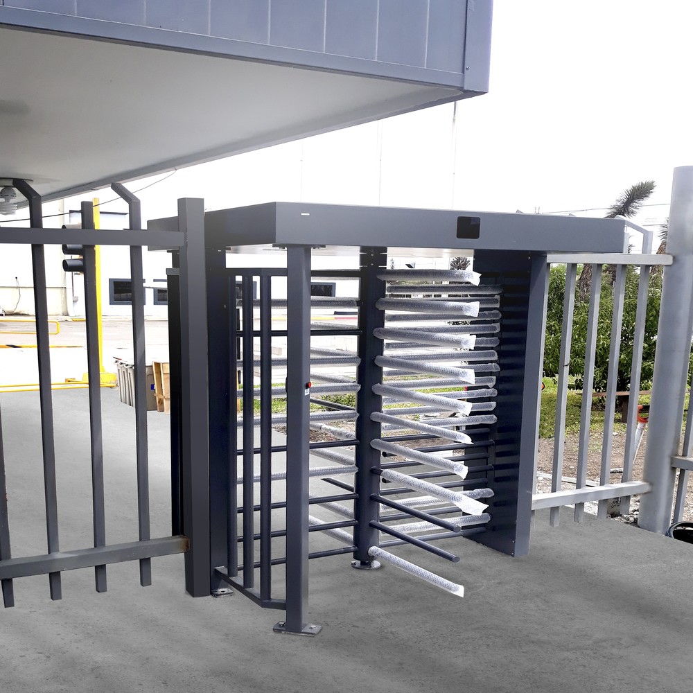 Single Turnstile / Full Body / Indoor/Outdoor / 100% Steel with Gray Paint / Gray Painted Center Shaft / Luxury Finish / High Traffic