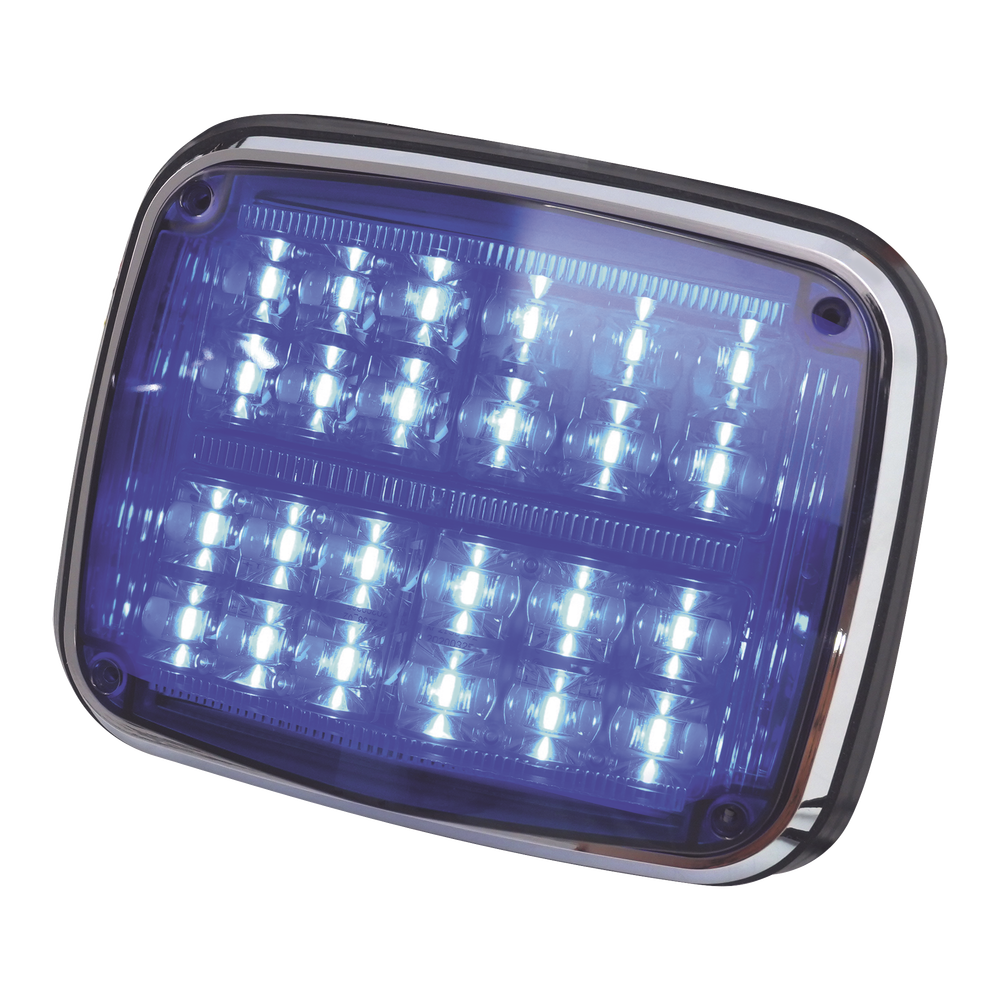 8 x 6" Warning Light, Blue, SAE, IP67, Ideal for Ambulances