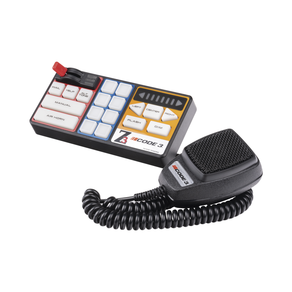Z3™ Deluxe Remote Siren, 200W output with programmable button and slide switch controls.