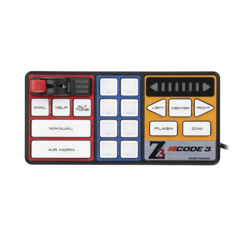 Z3™ Deluxe Remote Siren, 200W output with programmable button and slide switch controls.