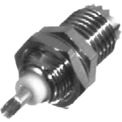 Conector Mini-UHF Hembra para Chasis de Montaje Frontal en tipo D-Plano, Níquel/ Oro/ Teflón.
