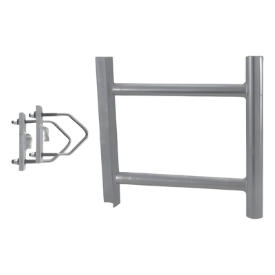 Montaje de Soporte Lateral en Forma de H para Instalar Antenas Colineales de Fibra de Vidrio a una Separación de 38 cm.