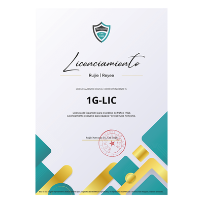 Licencia Perpetua para aumentar en 1Gb el análisis de trafico, Firewall modelo RG-WALL1600-Z3200-S