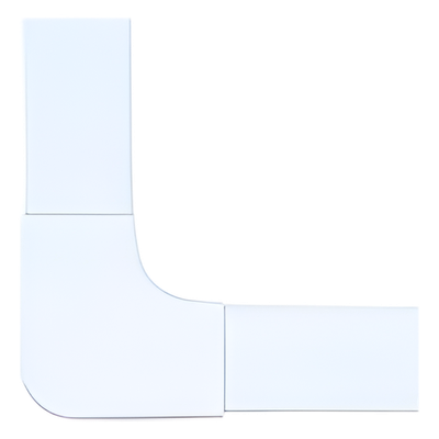 Sección en "L" color blanco de PVC auto extinguible, para canaleta PT48 (6130-01002)