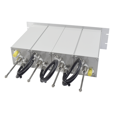 Preselector de 148-174 MHz, 4 Cavidades Cuadradas de 4" por Lado, 2 MHz de Ancho de Banda, Montaje de Rack, N Hembras.