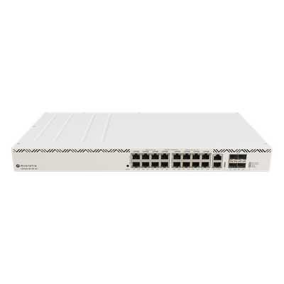 Cloud Router Switch 16 puertos, 8 PoE+ y 8 PoE++, Fuentes redundantes Hot-Swap