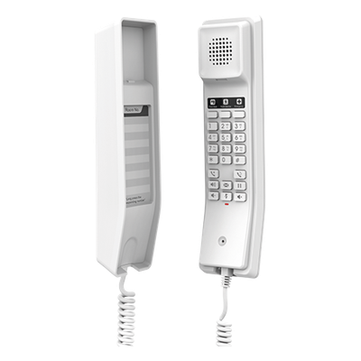 Teléfono IP Hotelero Wi-Fi, 2 líneas SIP con 2 cuentas, codec Opus, IPV4/IPV6, color blanco, con gestión en la nube GDMS