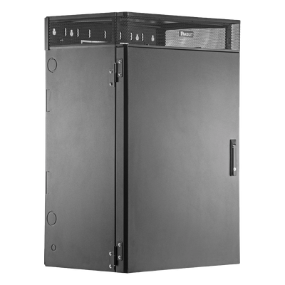 Gabinete de Montaje en Pared TrueEdge™, Con 9 UR para Equipo Activo y 9 UR para Paneles de Parcheo, Fabricado en Acero,