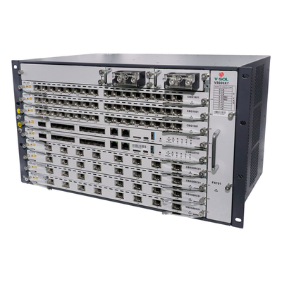 OLT Modular tipo Chasis Serie V5600X7 GPON/XGS-PON Combo, 7 Ranuras de Servicio Incluye 1 tarjeta de 16 puertos GPON con