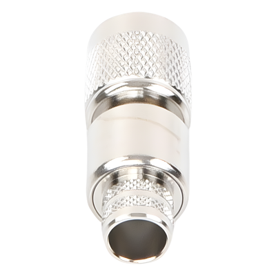 Conector TNC Macho Inverso, Anillo Plegable para ensamblar en cables RG-8/U, LMR-400, Niquel, Oro, Teflón