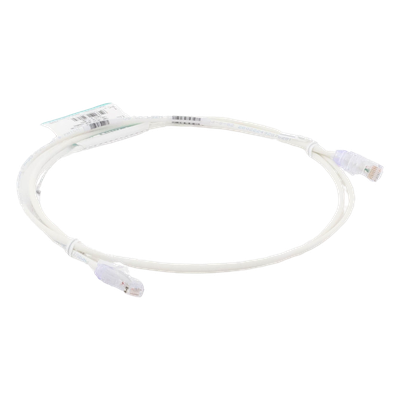 Cable de Parcheo TX6, UTP Cat6, Diámetro Reducido (28AWG), Color Blanco Mate, 5ft