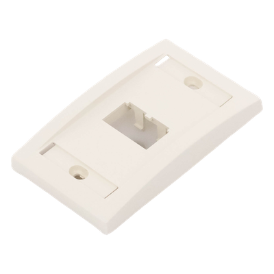 Placa de Pared Vertical Ejecutiva, Salida Para 2 Puertos Mini-Com, Con Espacios Para Etiquetas, Color Blanco Mate