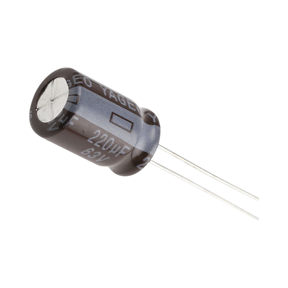 Capacitor Electrolítico de Aluminio de 220 µFd a 63 Vcd.