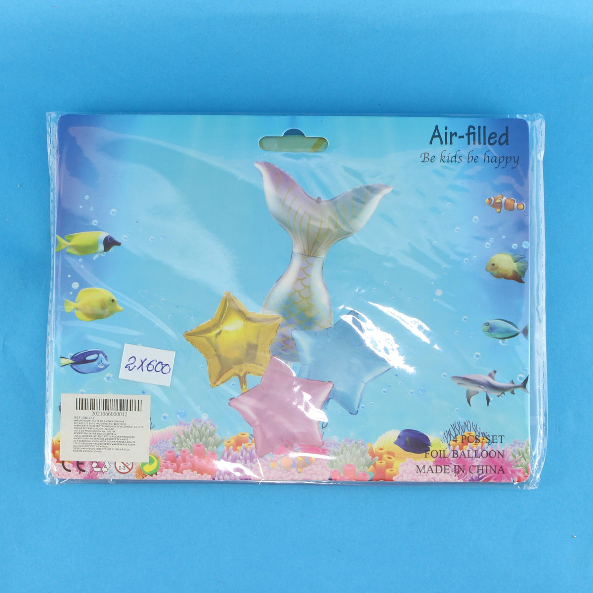 Set globo metalizado Cola de Sirena x4