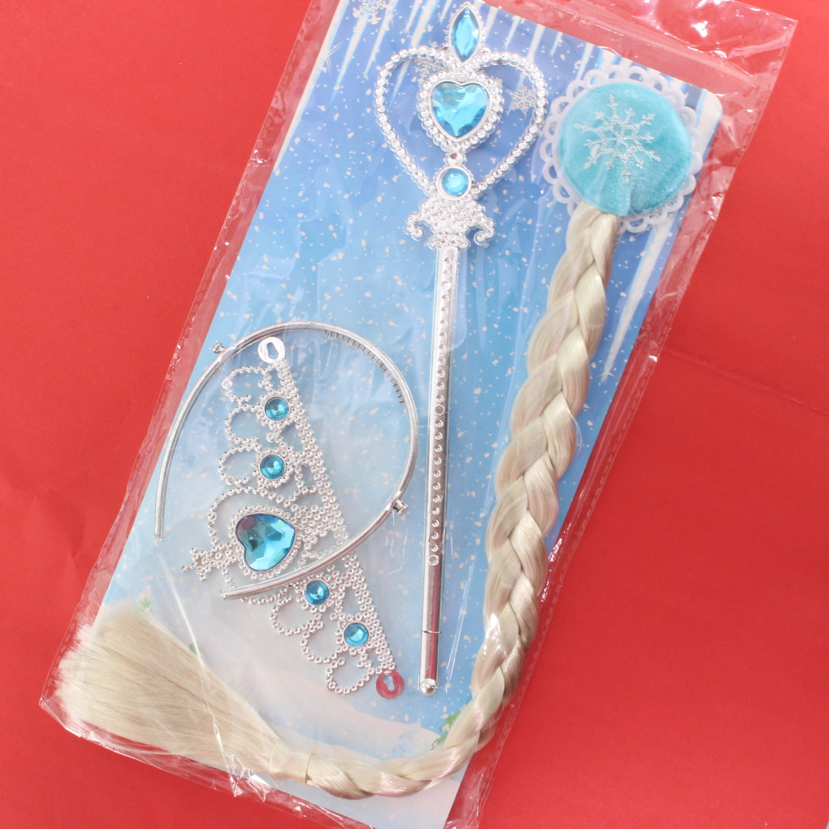 Set Trenza + Diadema + Cetro Frozen