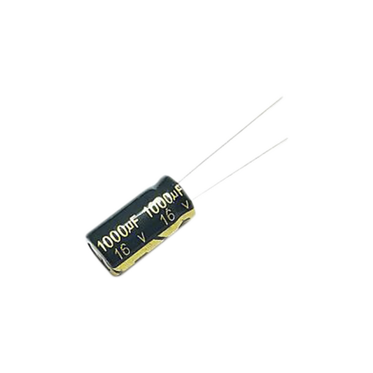 Capacitor Electrolítico de Aluminio, 1000 µFd, 16 Vcd, 10 x 15 mm.
