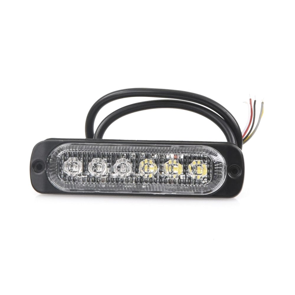 Directional light with 6 LEDs, amber/clear, 12-24 VDC